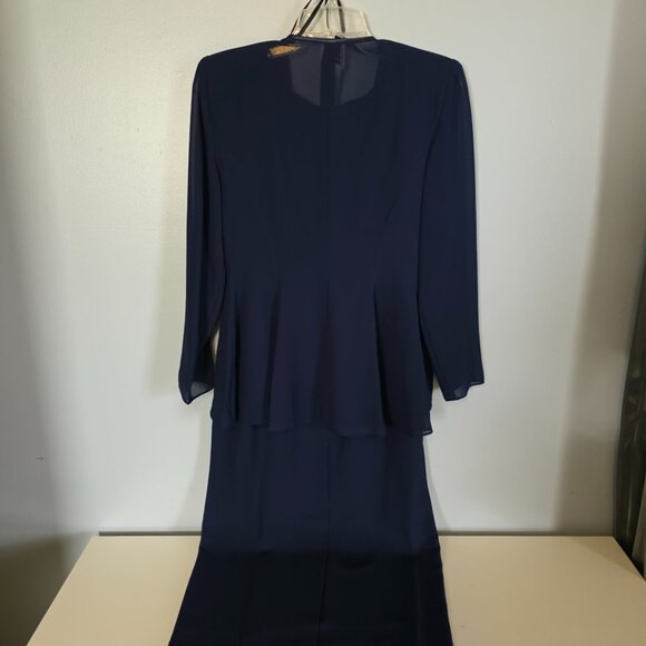 EUC Beautiful R & M Richards Navy Formal/Mother of the Bride Dress (2 piece) - Picture 9 of 12